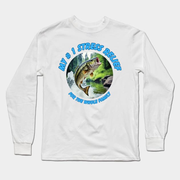 Bass Jumping for the Prize in a Peaceful Woodland Stream Long Sleeve T-Shirt by Spacetrap